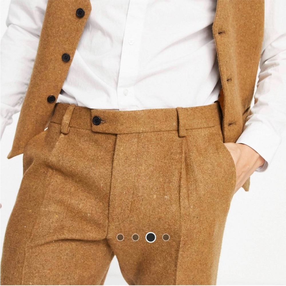 🔥 ASOS loose fit woolblend suit 2 piece jacket 40R pants 36 NWT matching set - Picture 4 of 7